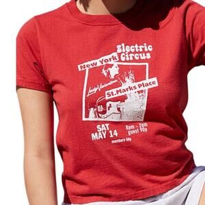 John Galt Brandy Melville Electric Circus Graphic Tee Red One Size